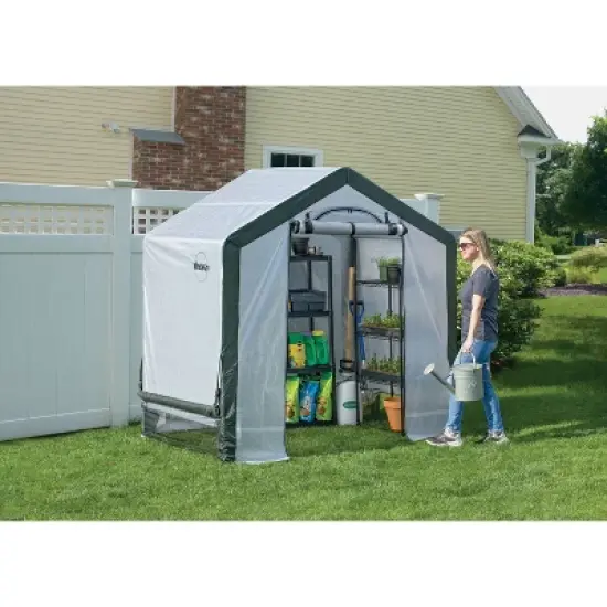 Miracle-Gro 48"x72" Greenhouse White & Green image {3}