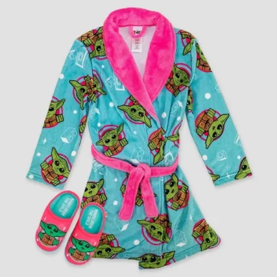 Girls' LEGO Star Wars: The Mandalorian Robe & Slipper Pajama Set - Turquoise Blue image {6}