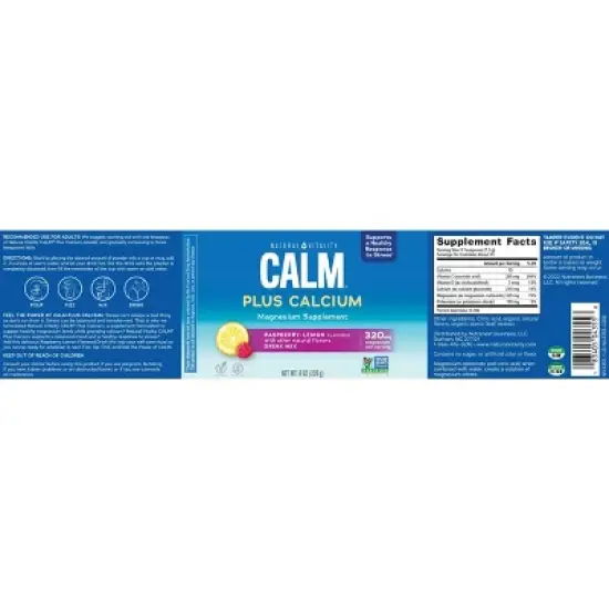 Natural Vitality CALM Magnesium Plus Calcium Supplement Powder - Raspberry Lemon - 8oz image {9}