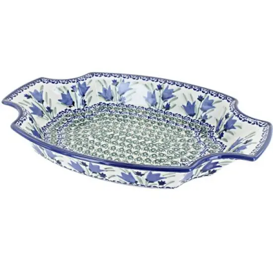 Blue Rose Polish Pottery 1208 Zaklady Large Serving Tray image {2}