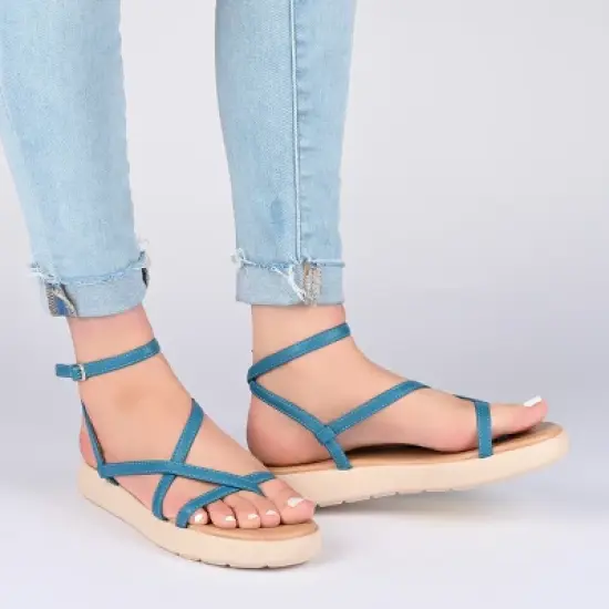 Journee Collection Womens Jeselia Tru Comfort Foam Ankle Strap Flat Sandals image {8}