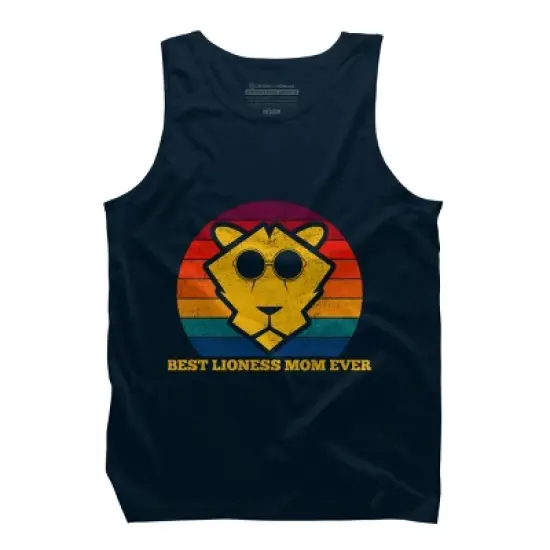 Men's Design By Humans Best Lioness Mom Ever Retro Stripes By Yernar Tank Top image {4}