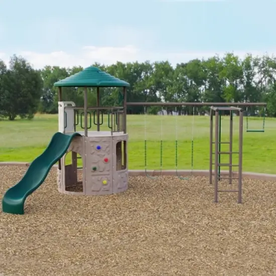 Lifetime Kid's Adventure Tower Swing Set with Monkey Bars, (91199) image {1}