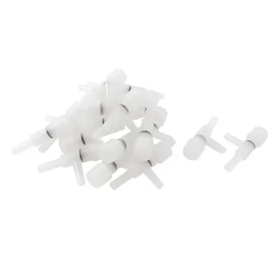 Unique Bargains Aquarium Plastic 2 Way 3mm Inner Dia Air Line Tubing Flow Control Valve 20 Pcs image {2}