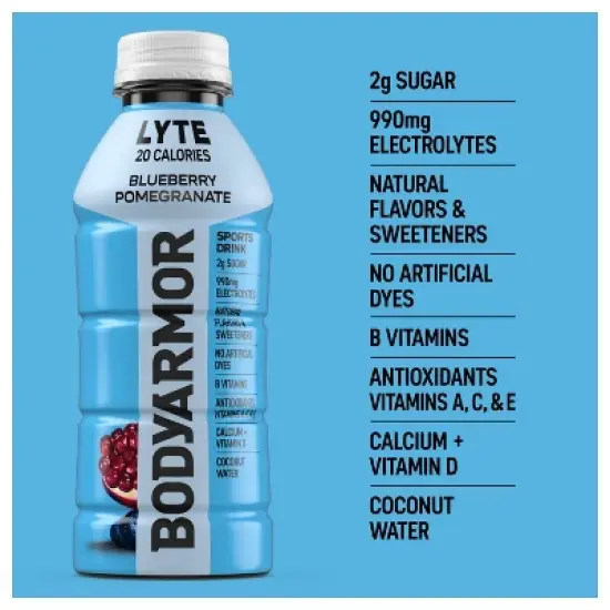 BODYARMOR LYTE Blueberry Pomegranate - 16 fl oz Bottle image {1}