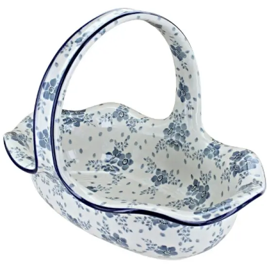 Blue Rose Polish Pottery 876 Ceramika Artystyczna Basket image {6}