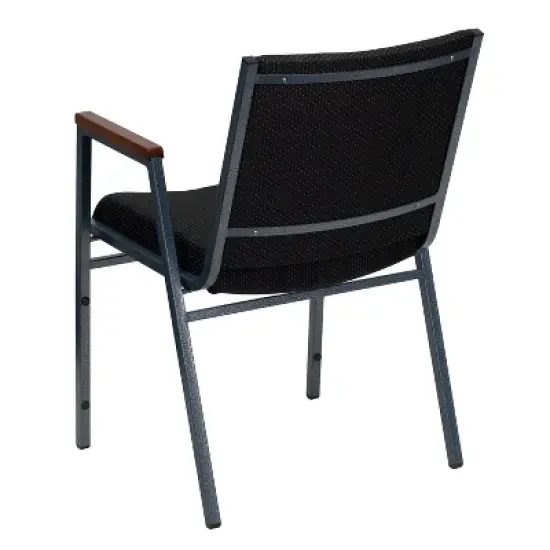 Emma and Oliver Heavy Duty Black Dot Fabric Stack Chair with Arms image {6}