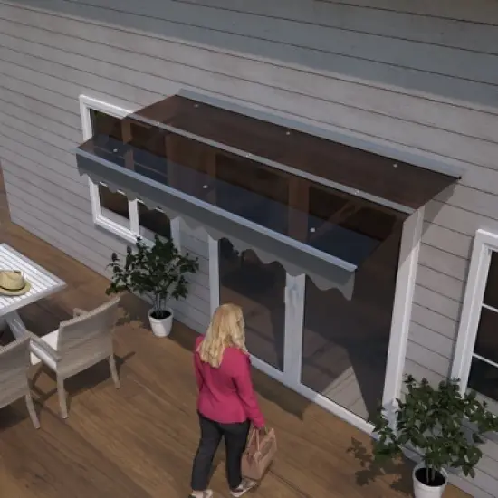 PAGED Awning Window Awnings with Aluminum Alloy Bracket and Valance for Door Entrance image {5}