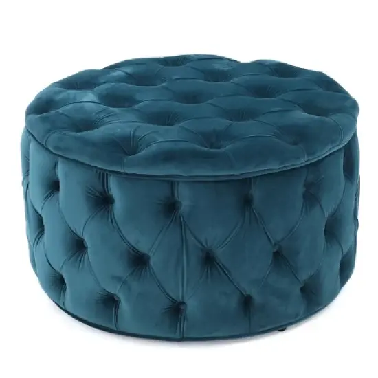Zelfa New Velvet Ottoman - Christopher Knight Home image {7}