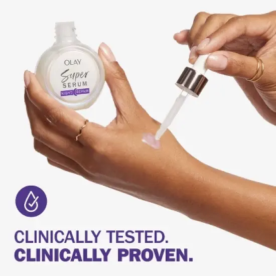 Olay Super Serum Night Repair Face Serum - Fragrance Free - 1.0 fl oz image {6}