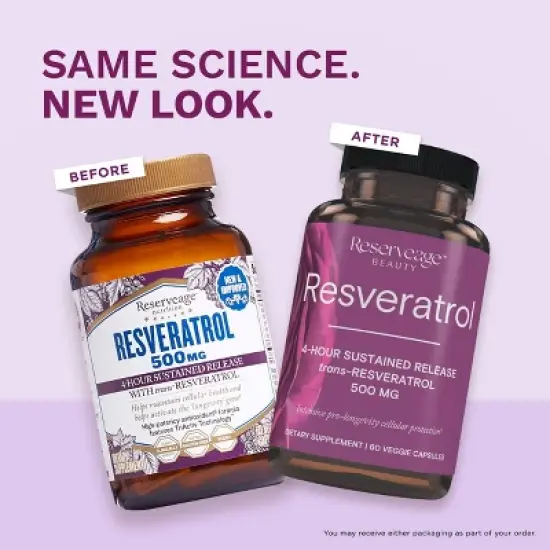 Reserveage Beauty, Resveratrol 500 mg, Antioxidant Supplement for Heart and Cellular Health, Supports Healthy Aging, Paleo, Keto image {6}