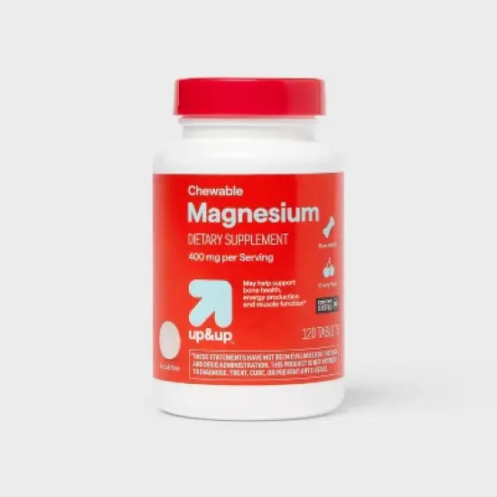 Chewable Magnesium Dietary Supplement Tablets - Cherry - 120ct - up&up&trade; image {4}