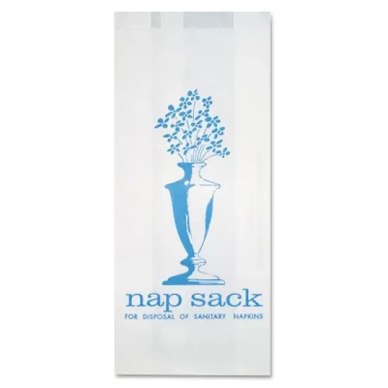 Bagcraft Nap Sack Sanitary Disposal Bags, 4" x 2" x 9", White, 1,000/Carton image {1}