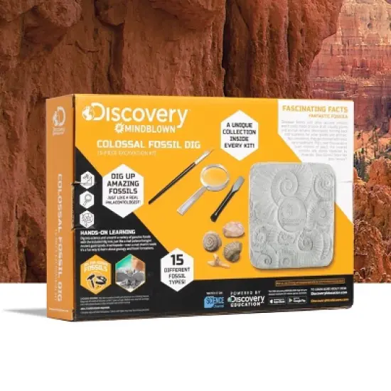 Discovery #Mindblown Colossal Fossil Dig 15pc Excavation Kit image {7}