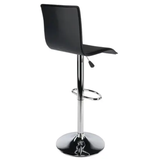 Spectrum High Back L Shaped Air Lift Adjustable Height Barstool Black/Metal - Winsome image {4}