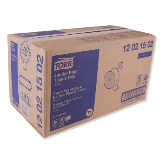 Tork Advanced Jumbo Bath Tissue, Septic Safe, 2-Ply, 3.48" x 1,600 ft, White, 6 Rolls/Carton image {1}
