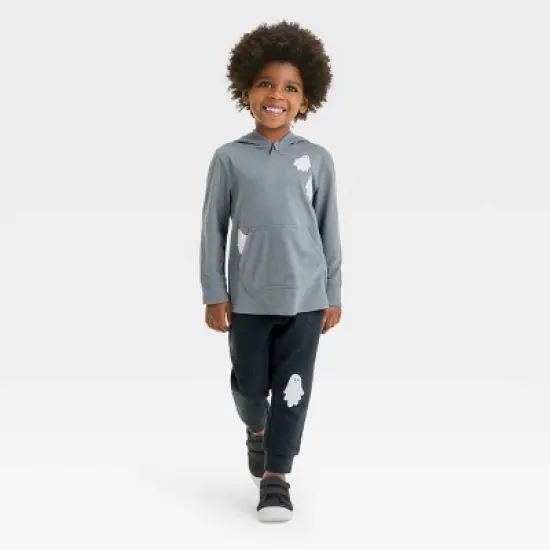 Toddler Boys' Halloween Fleece Long Sleeve Top and Jogger Pants Set - Cat & Jack&trade; Gray image {2}
