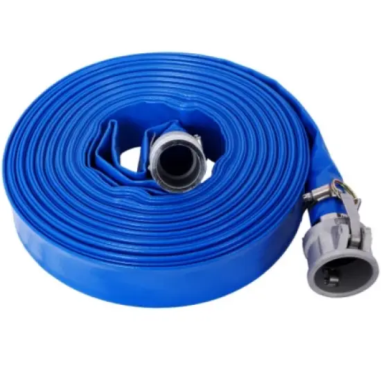 Syemin Drip Irrigation 100Ft Pool Backwash Hose, Heavy Duty Reinforced Blue Flat Water Discharge Pump Hoses for Swimming Drain Pools, Blue, 2"*2"*2" image {5}
