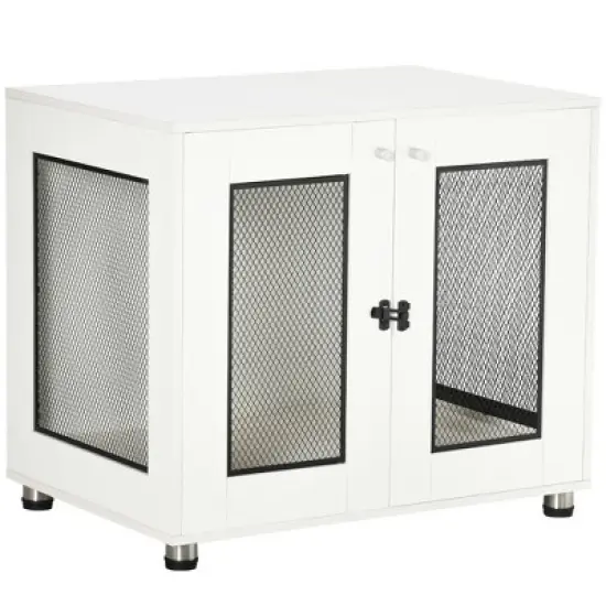 PawHut Dog Crate Furniture with Water-resistant Cushion, Dog Crate End Table with Double Doors, Indoor Pet Crate for Small Medium Dogs image {6}