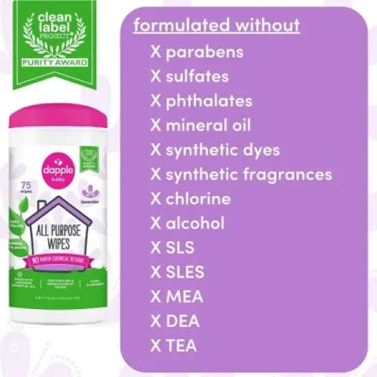 Dapple All Purpose Lavender Cleaning Wipes - 75ct image {2}