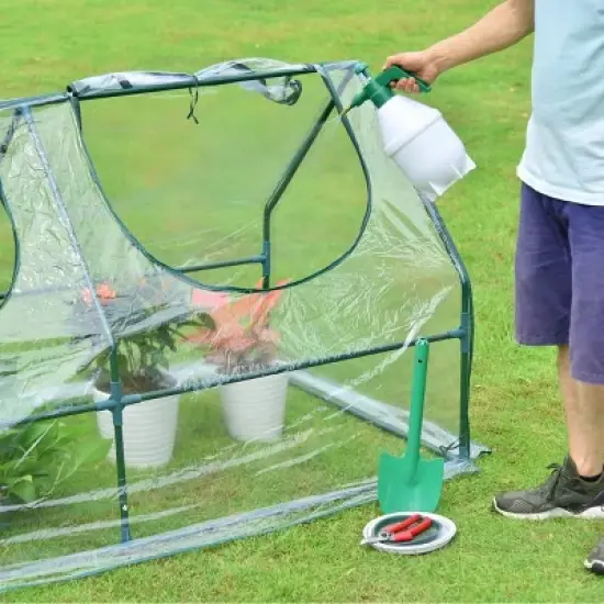 Aoodor 6' x 3 ' x 3' Portable Mini Greenhouse PE Cover 2 Zipper Door image {5}