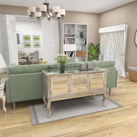 Glam Mirrored Sideboard Silver - Olivia & May image {16}