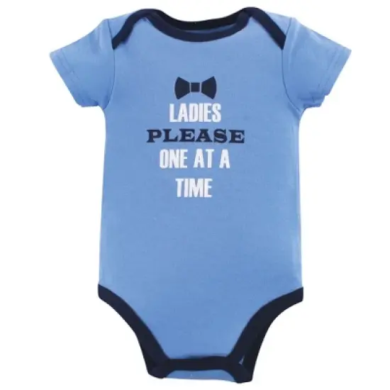 Luvable Friends Baby Boy Cotton Bodysuits 5pk, Gentleman image {4}