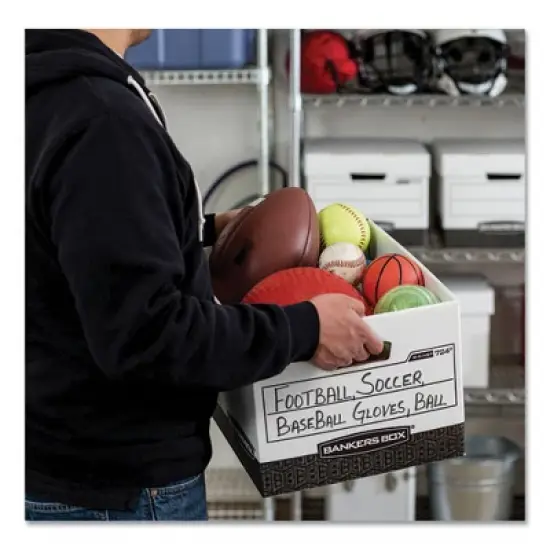 Bankers Box R-KIVE Heavy-Duty Storage Boxes, Letter/Legal Files, 12.75" x 16.5" x 10.38", Kraft/Green, 12/Carton image {2}