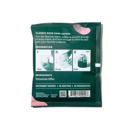 COPPER COW COFFEE Classic Single Serve Pour Over Ground Coffee - 0.4oz image {1}