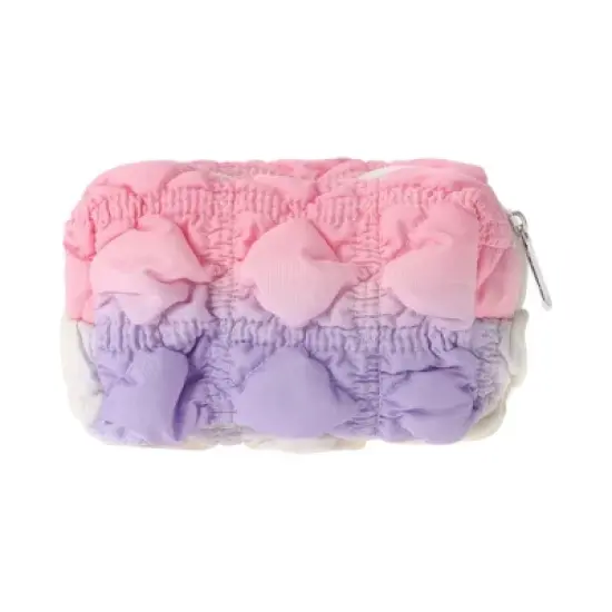 Unique Bargains Ruffled Clouds Rainbow Bubbles Grid Makeup Bag Small 1 Pc image {8}