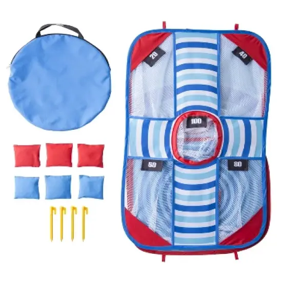 HearthSong 3-in-1 Portable Pop-Up Target Game Set with 6 Bean Bags&mdash;Skee-Ball, Bean Bag Toss, and Bulls-Eye Target image {6}
