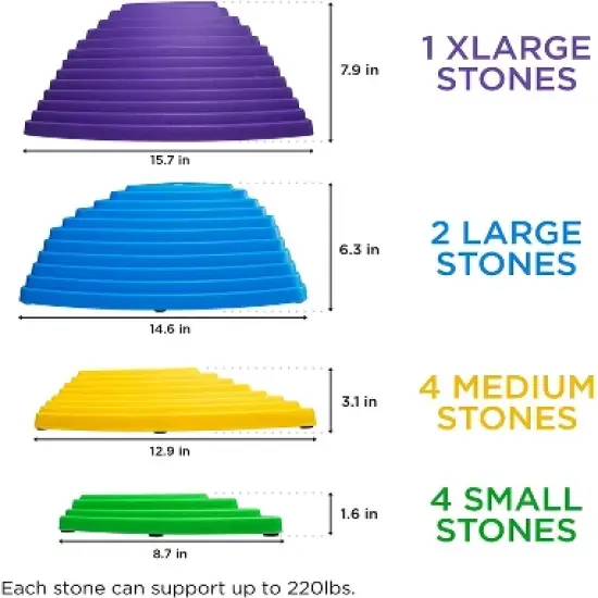 Sunny & Fun Balance Stepping Stones Obstacle Course for Kids - 11 pcs. image {2}