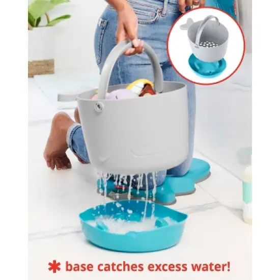Skip Hop Moby Stowaway Bath Toy Bucket - Gray image {3}