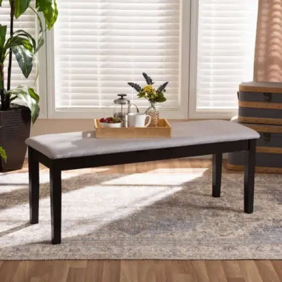 Teresa Fabric Upholstered and Wood Dining Bench - Baxton Studio image {4}