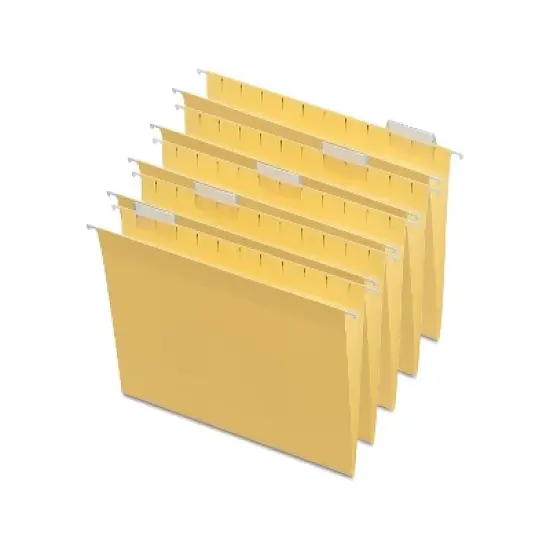 MyOfficeInnovations Hanging File Folders 5-Tab Letter Size Yellow 25/Box (163519) image {4}
