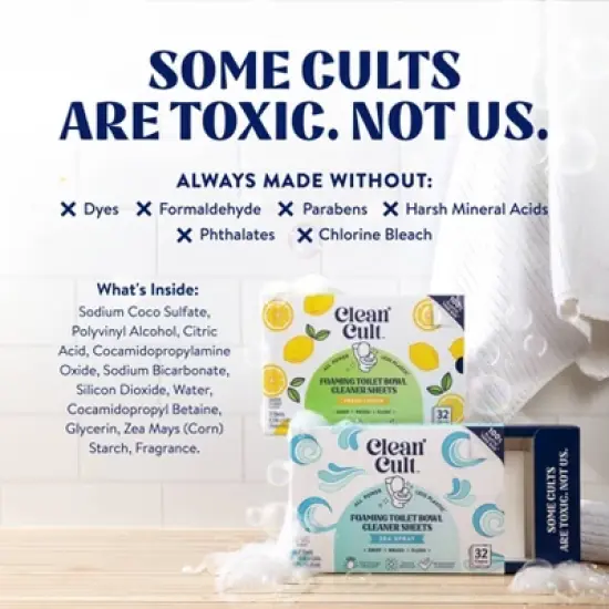 Cleancult Toilet Bowl Cleaner Sheets - Fresh Lemon - 32ct image {4}