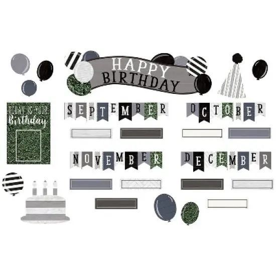 Teacher Created Resources Modern Farmhouse Happy Birthday Mini Bulletin Board Set 62 Piece Set image {1}