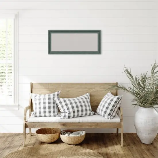 33"x15" Upcycled Wood Frame Gray Cork Board Teal - Amanti Art image {4}