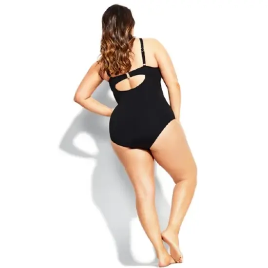 Women's Plus Size  Cancun Underwire 1 Piece - black | CITY CHIC image {1}