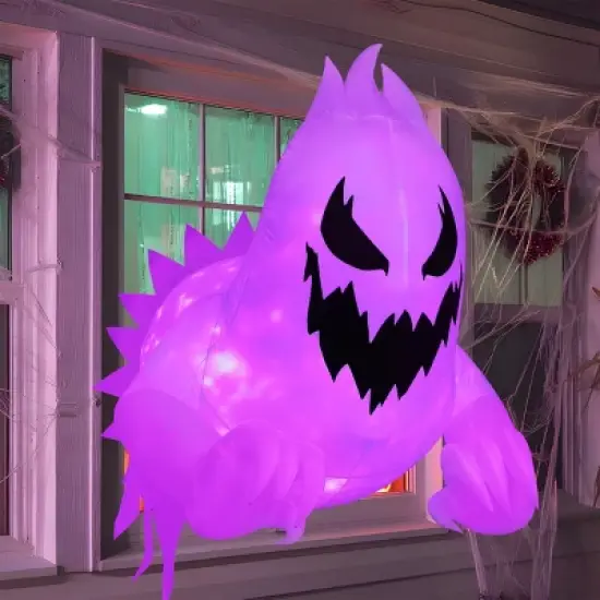 Joyfy 4.5 FT Tall Halloween Inflatable Outdoor Decoration, Inflatable Scary Ghost with Rotating LED for Halloween Window Yard Lawn Outdoor Decoration image {3}
