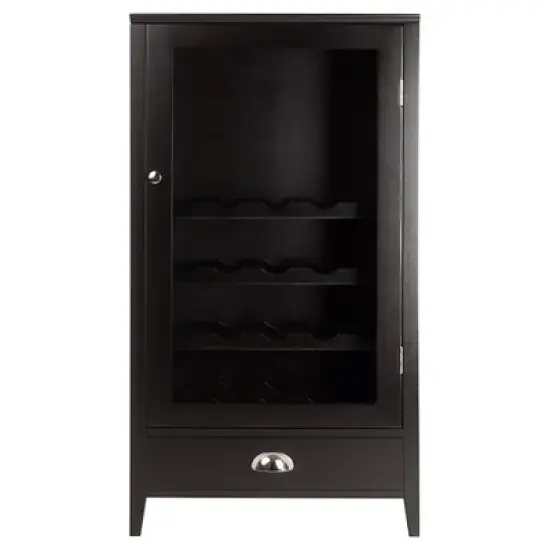 20 Bottles Shelf Modular Bordeaux Wine Cabinet Wood/Black Espresso - Winsome image {1}