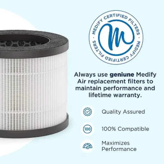 Medify Air MA-18 Replacement Filter - HEPA Air Filter Replacement for Air Purifiers - Air Purifier Filter for Offices & Bedrooms image {1}