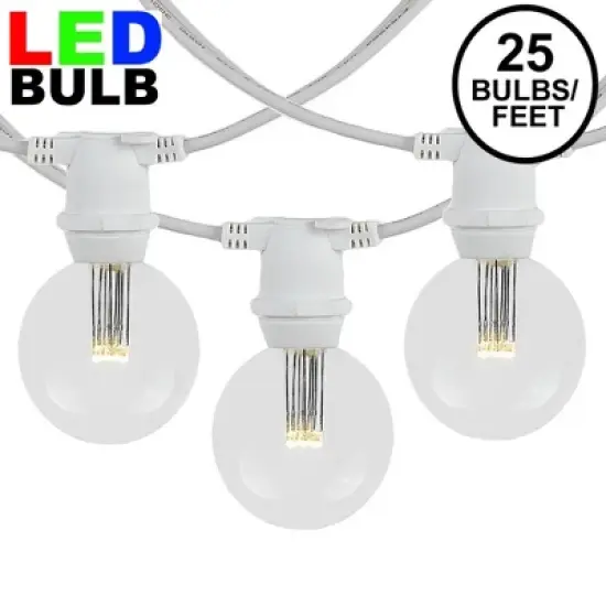 Novelty Lights Globe Outdoor String Lights with 25 In-Line Sockets White Wire 25 Feet image {10}