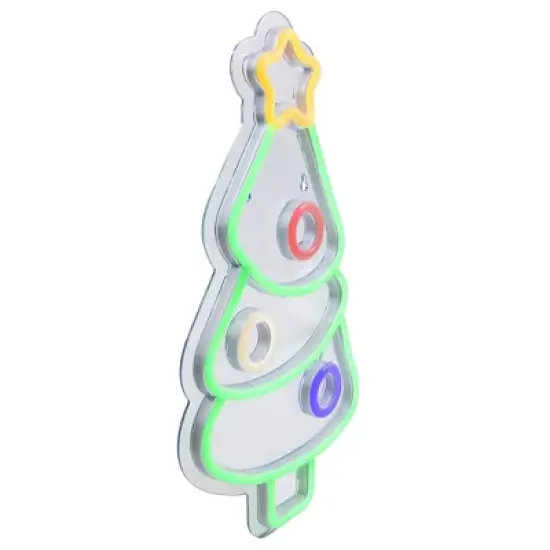 Northlight 15" LED Lighted Neon Style Christmas Tree Window Silhouette image {3}