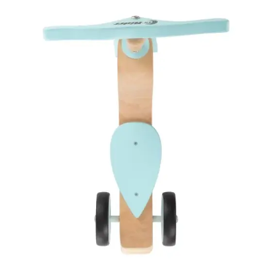 Toy Time Kids' Wooden 3-Wheel Scooter with Push Steering Handlebar - Turquoise image {3}