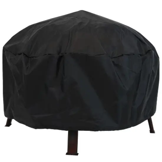 Sunnydaze Outdoor Camping or Backyard Steel Pheasant Hunting Fire Pit with Spark Screen, Cover, Metal Wood Grate, and Log Poker - 30" image {11}