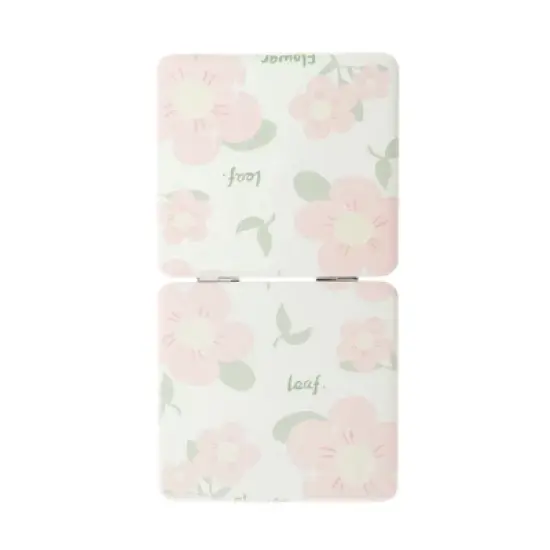 Unique Bargains Women Durable Square Shape Handheld Mirror for Travel Pink 1 Pc image {3}