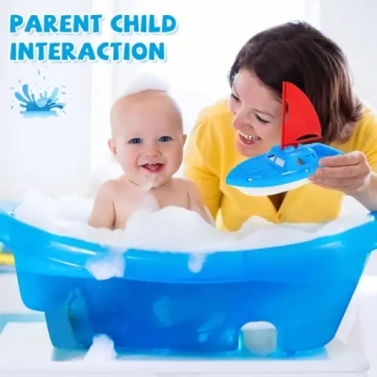 Toy Boats, 3 PCS Boat Bath Toy Toddler Pool Toys, Toy Boats for Water Play Plastic Toy Boats for Toddlers 1-3 image {4}
