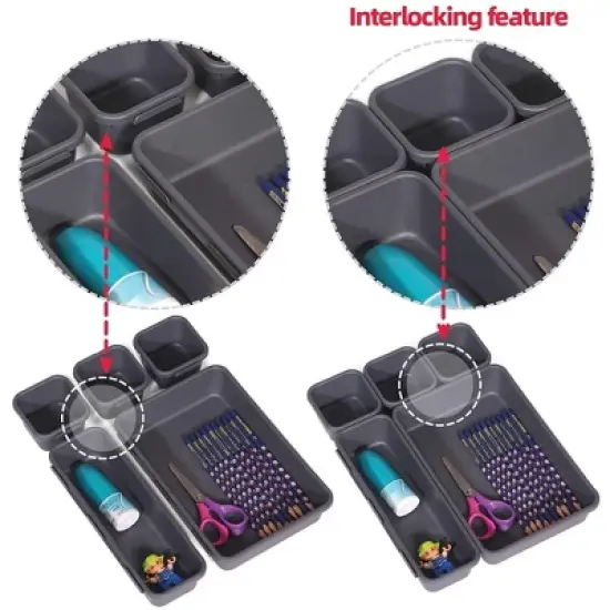 OnDisplay 8pc Interlocking Drawer Organization System image {8}