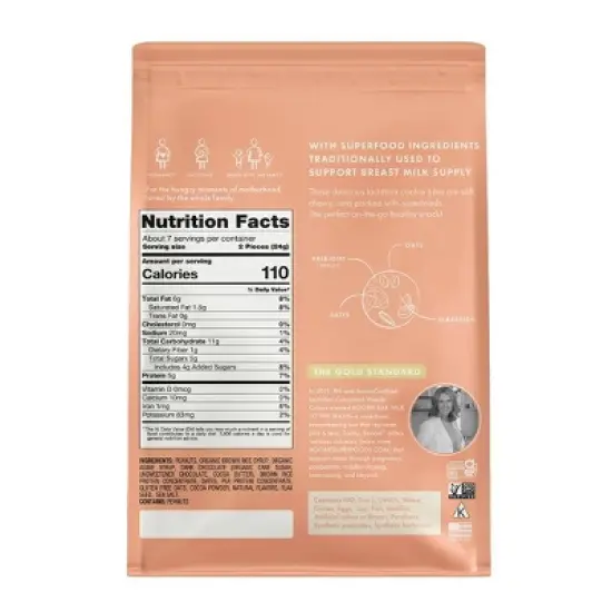 Boobie Lactation Oats Cookie Bites - Chocolate Peanut Cone - 6oz image {1}